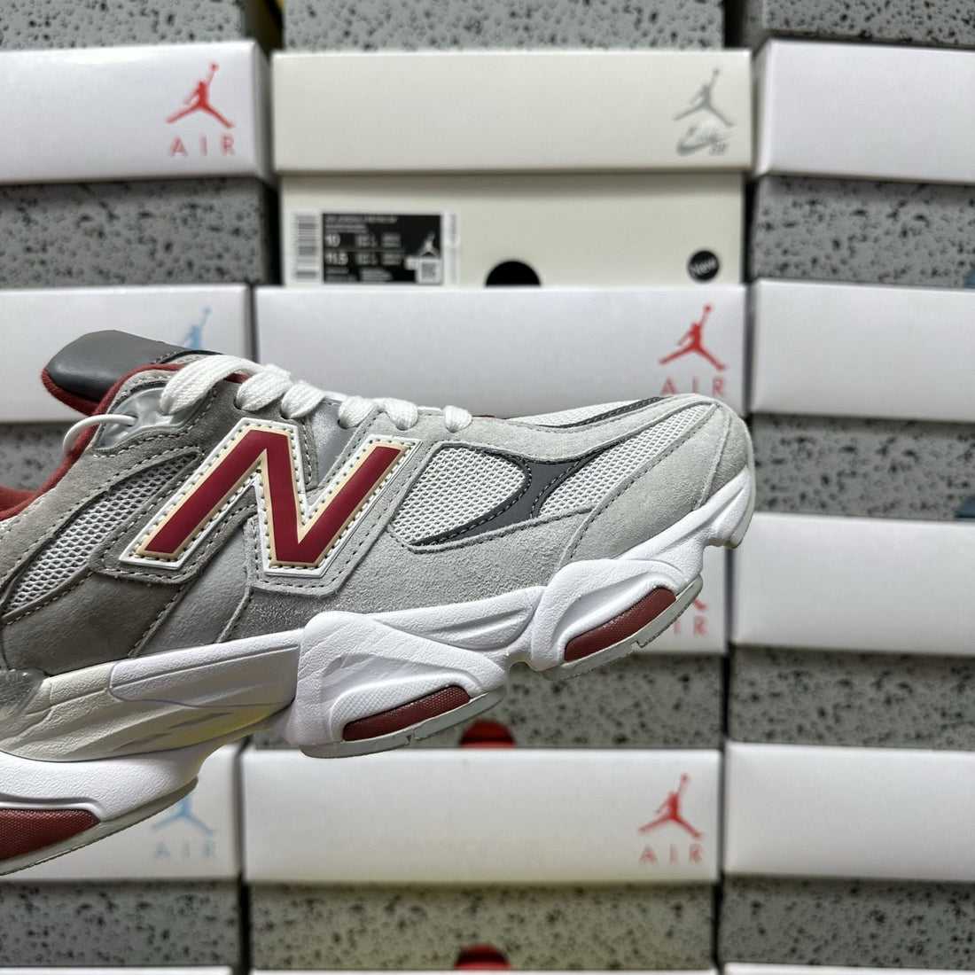 NB 9060 Grey Burgundy