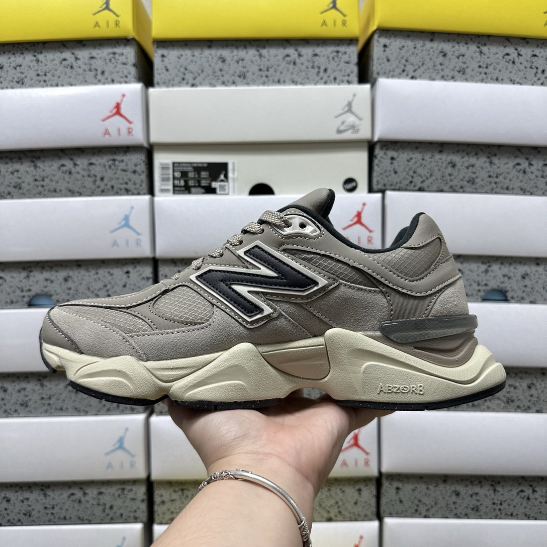 NB 9060 Grey Navy Cream