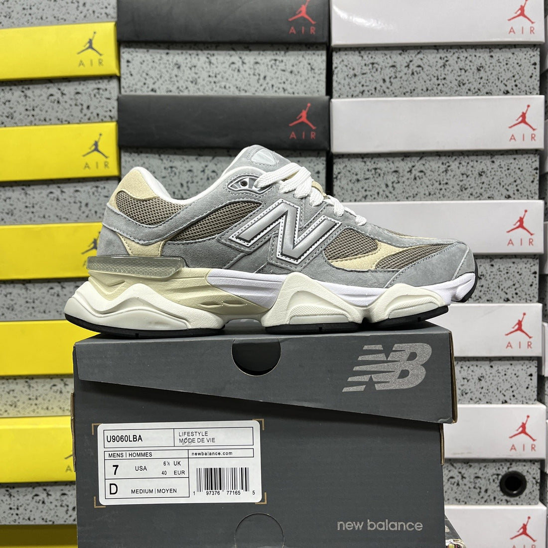 NB 9060 Grey Navy Mesh