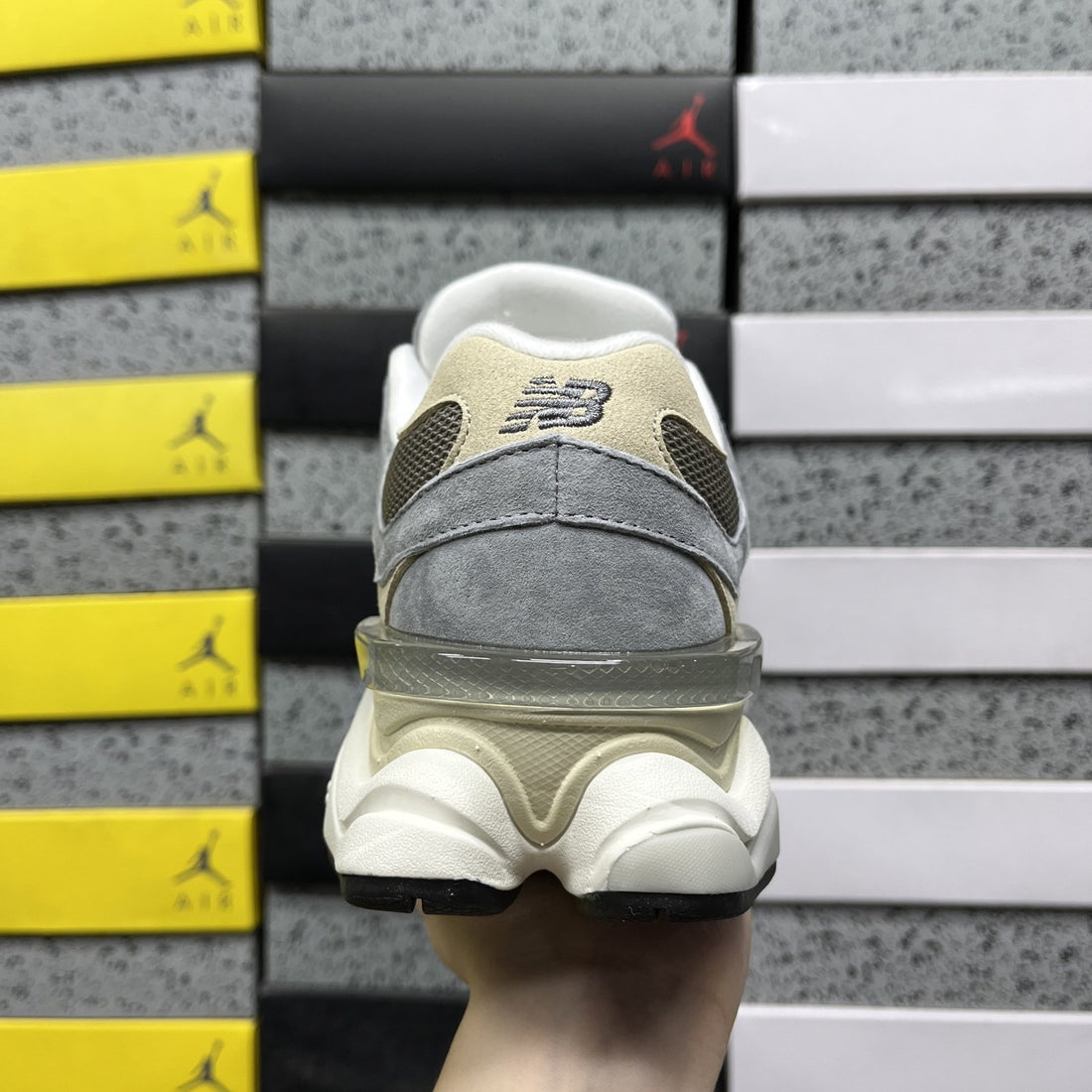 NB 9060 Grey Navy Mesh