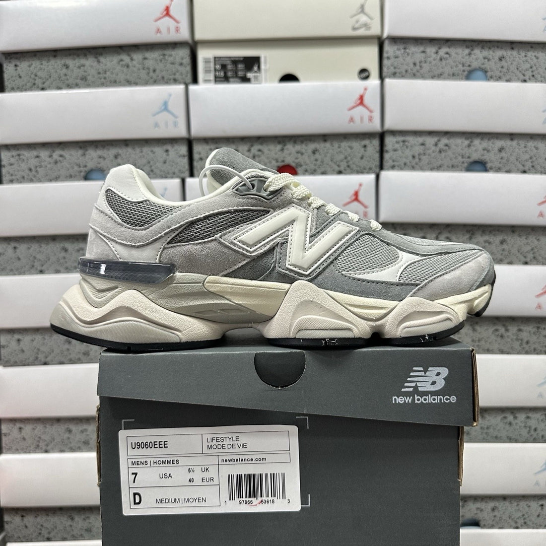 NB 9060 Grey Silver Burgundy