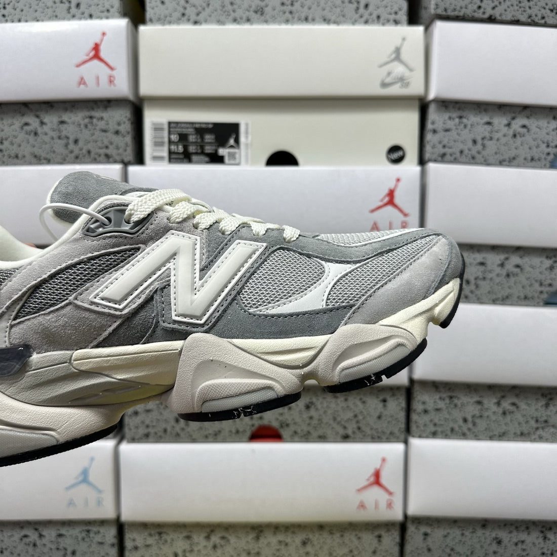 NB 9060 Grey Silver Burgundy