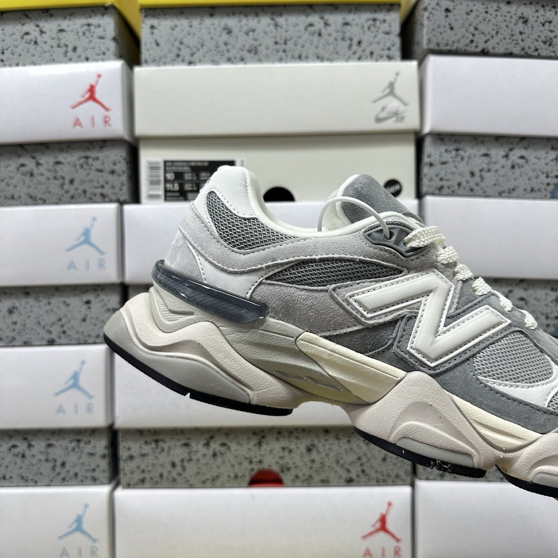 NB 9060 Grey Silver Burgundy