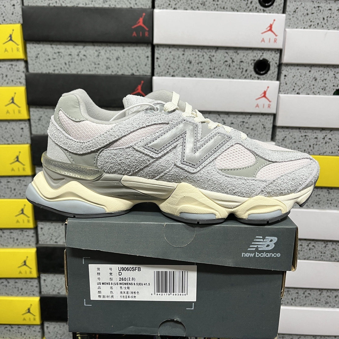 NB 9060 Grey Suede Cream