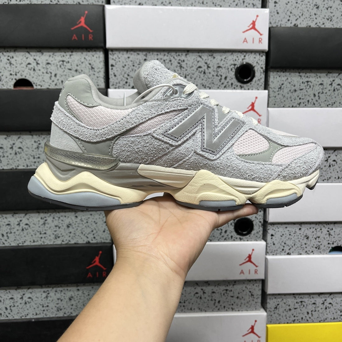 NB 9060 Grey Suede Cream