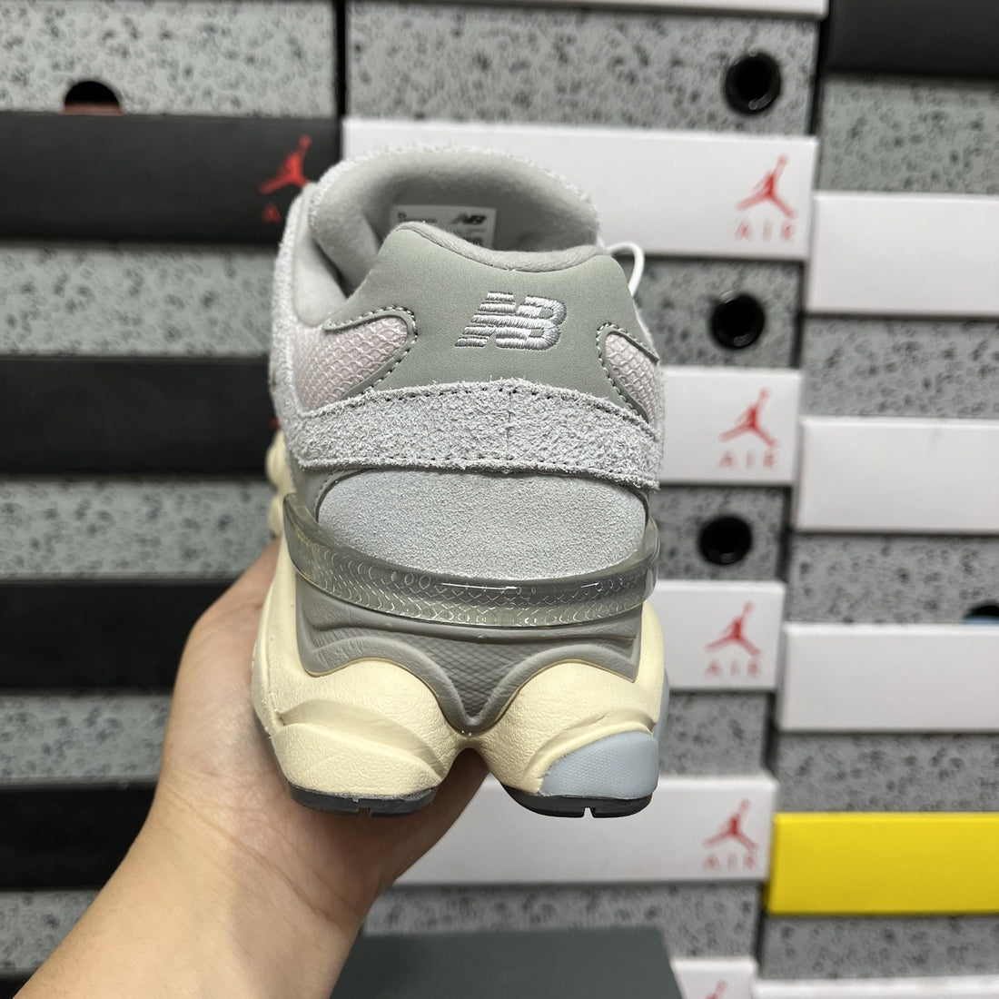 NB 9060 Grey Suede Cream