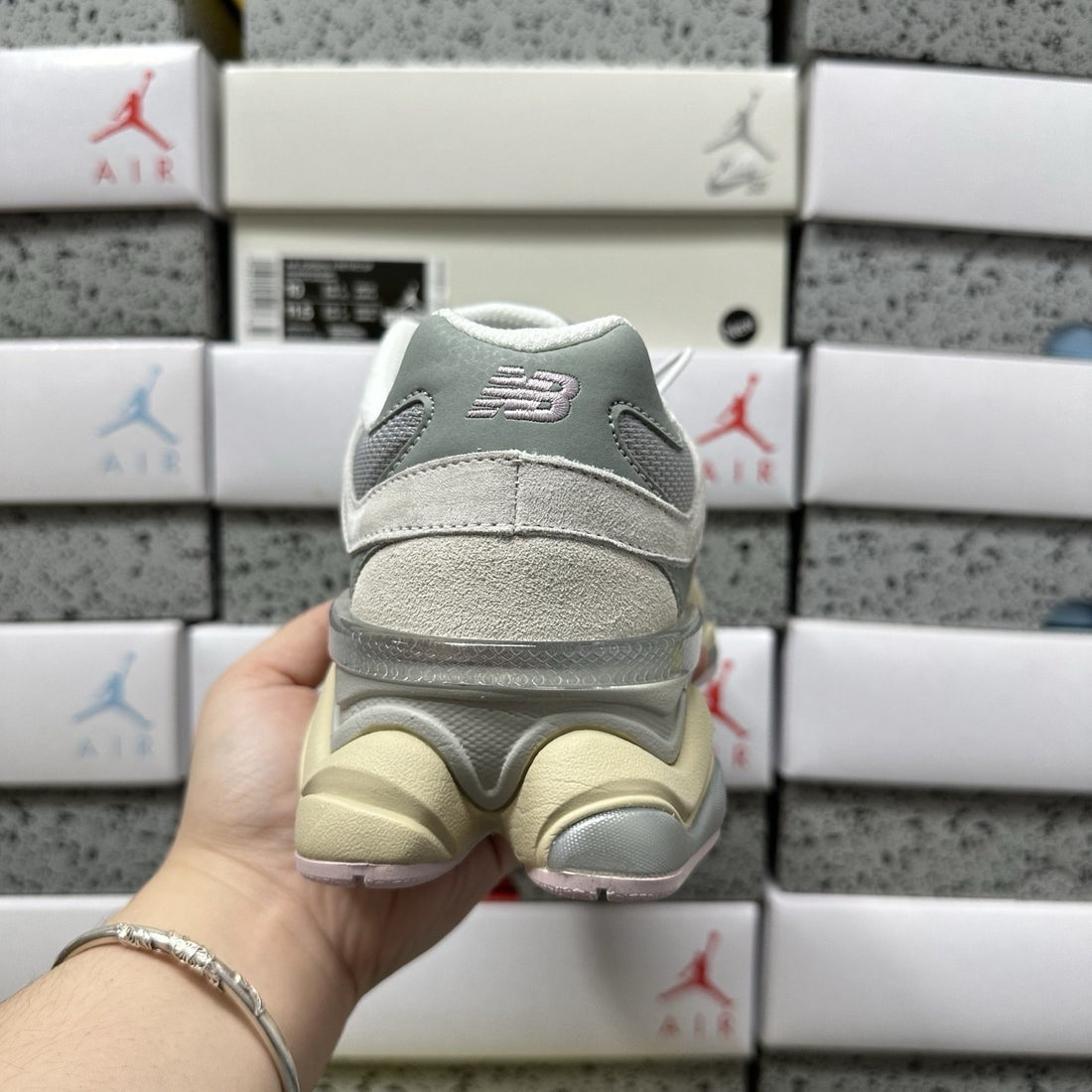 NB 9060 Light Grey Cream Suede