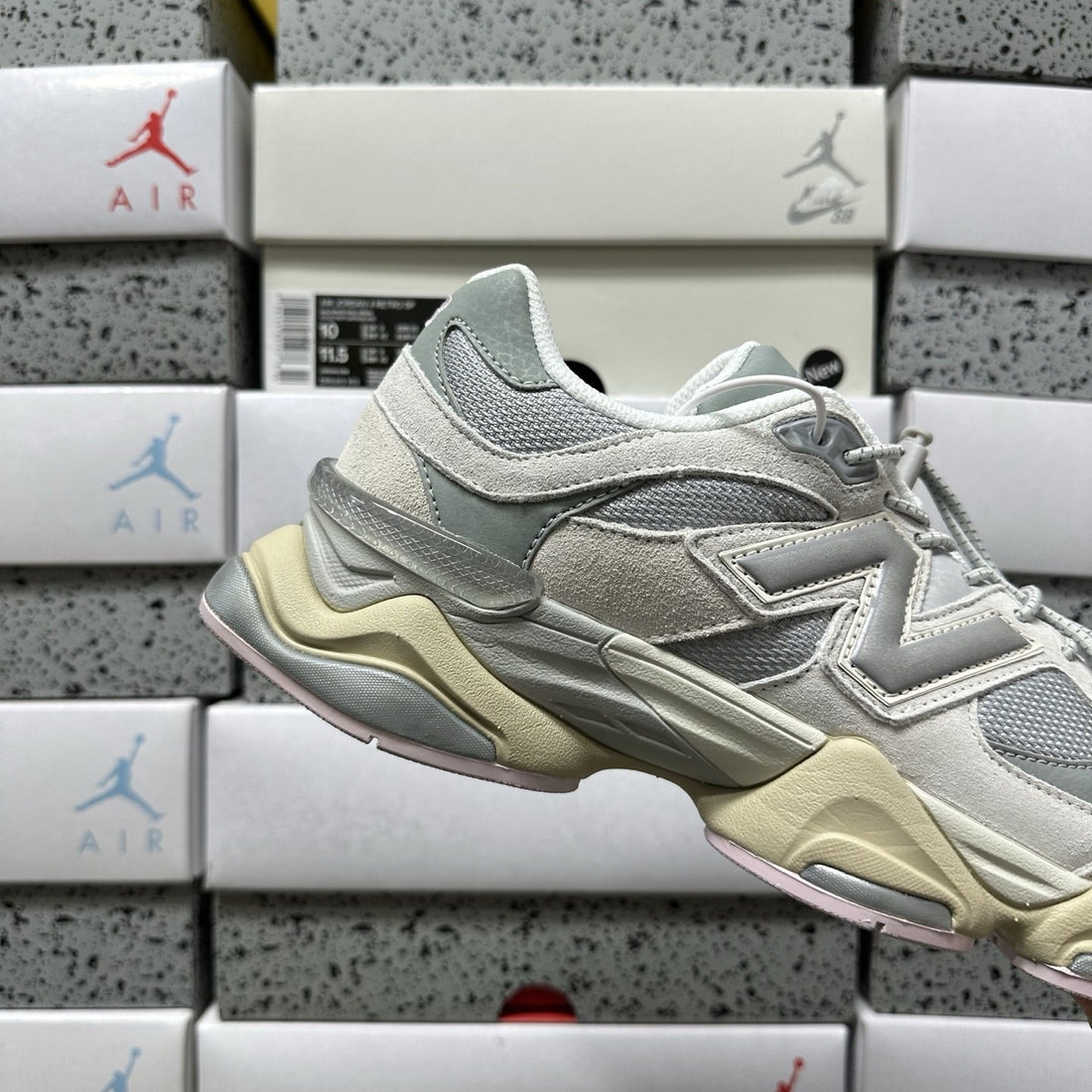 NB 9060 Light Grey Cream Suede