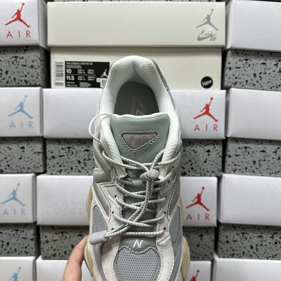 NB 9060 Light Grey Cream Suede
