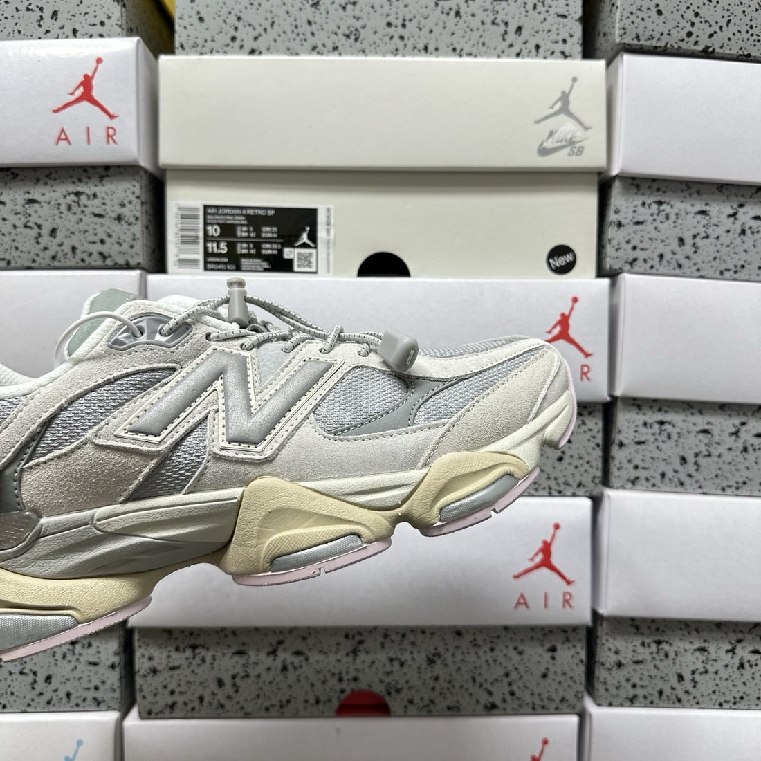 NB 9060 Light Grey Cream Suede