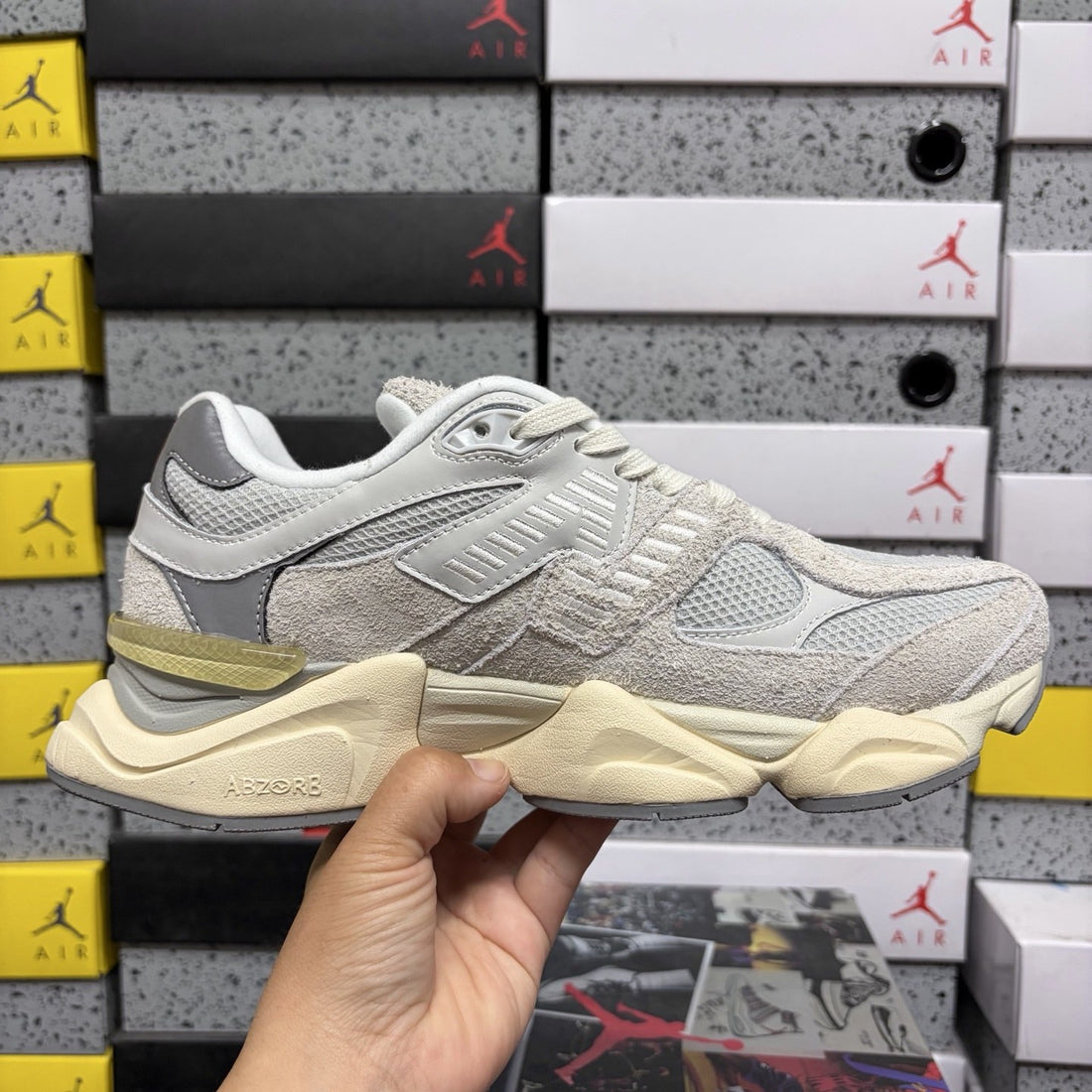 NB 9060 Light Grey Cream Yellow