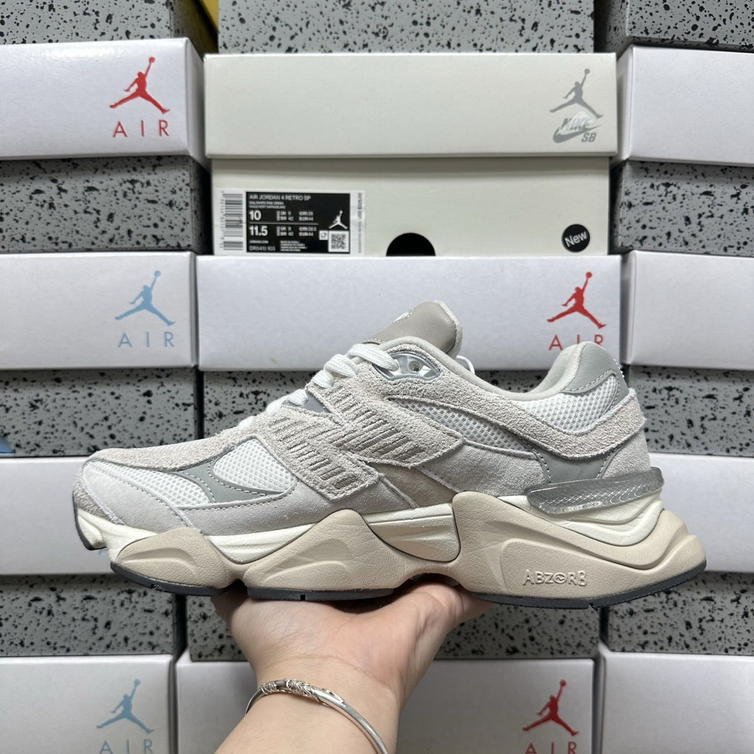 NB 9060 Light Grey White