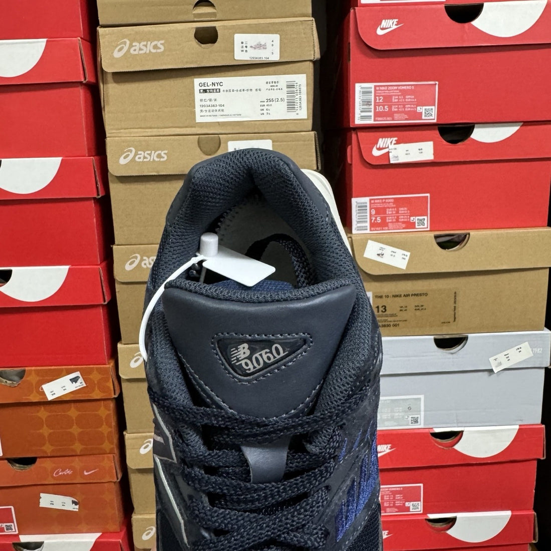 NB 9060 Navy Suede Cream
