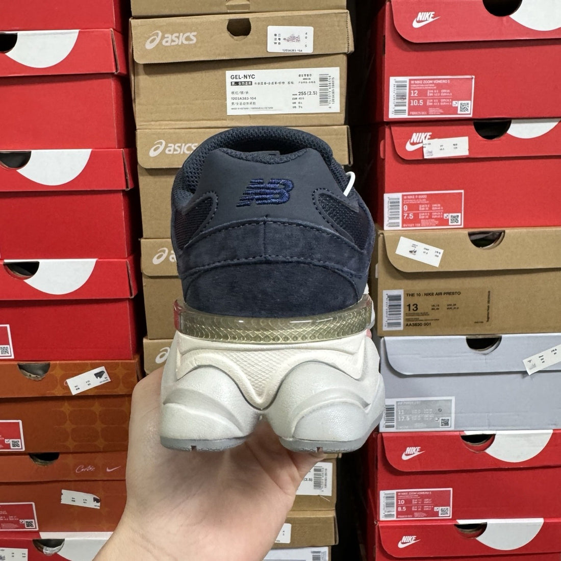 NB 9060 Navy Suede Cream