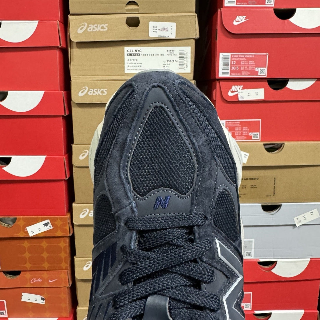 NB 9060 Navy Suede Cream