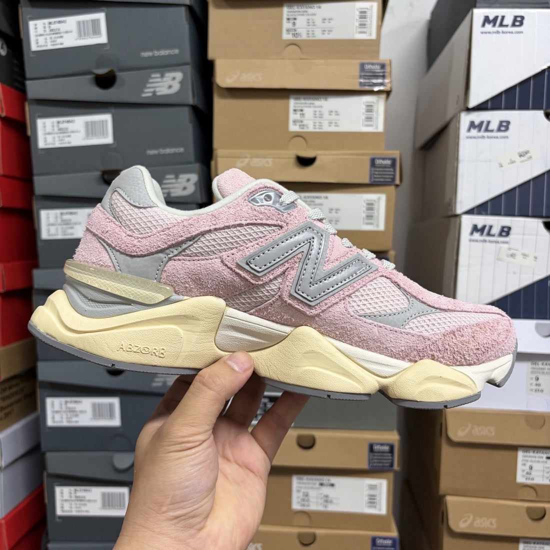 NB 9060 Pink Fuzzy Suede