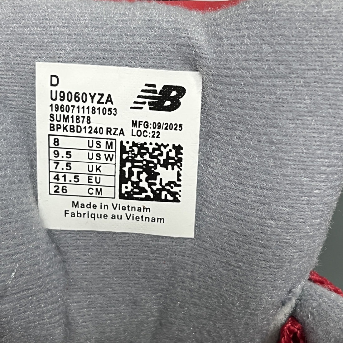 NB 9060 Red Grey