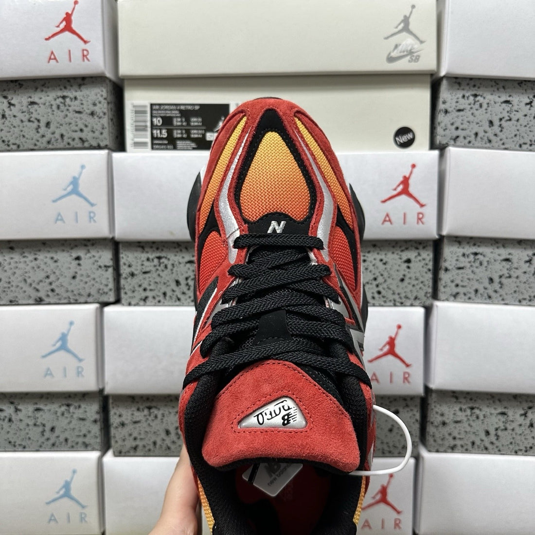 NB 9060 Red Orange Black