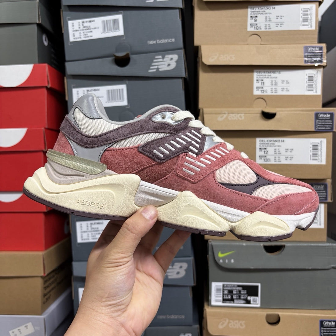 NB 9060 Rose Red Suede