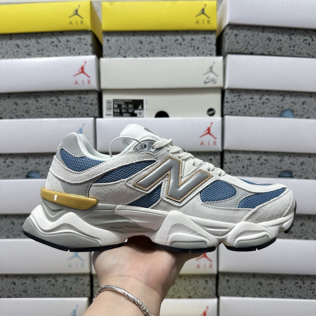 NB 9060 White Blue Yellow