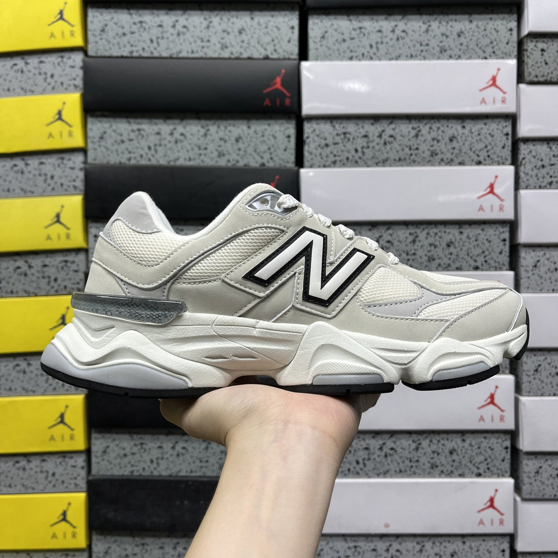 NB 9060 White Grey Black
