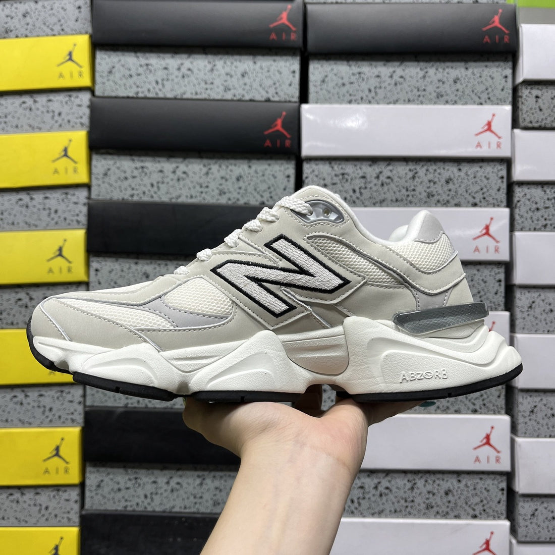 NB 9060 White Grey Black