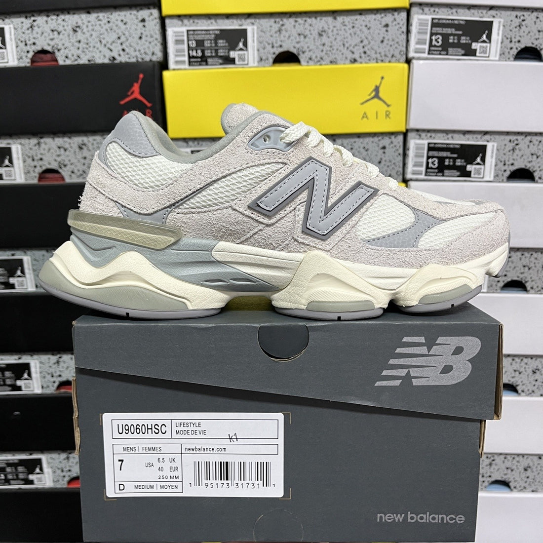 NB 9060 White Grey Suede