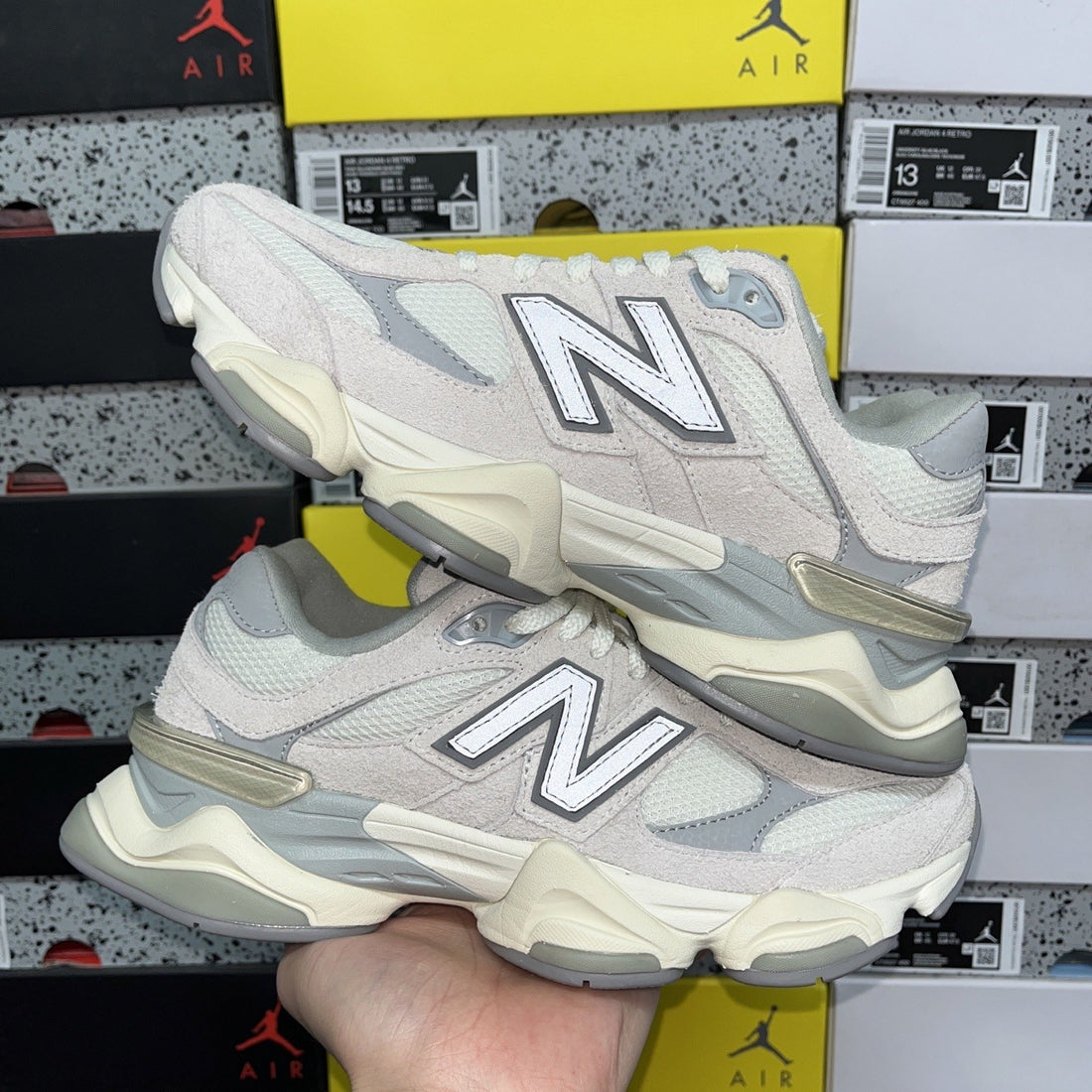 NB 9060 White Grey Suede
