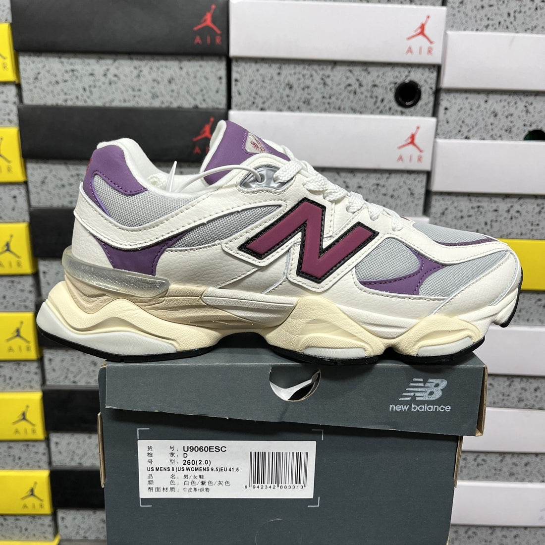 NB 9060 White Purple Burgundy