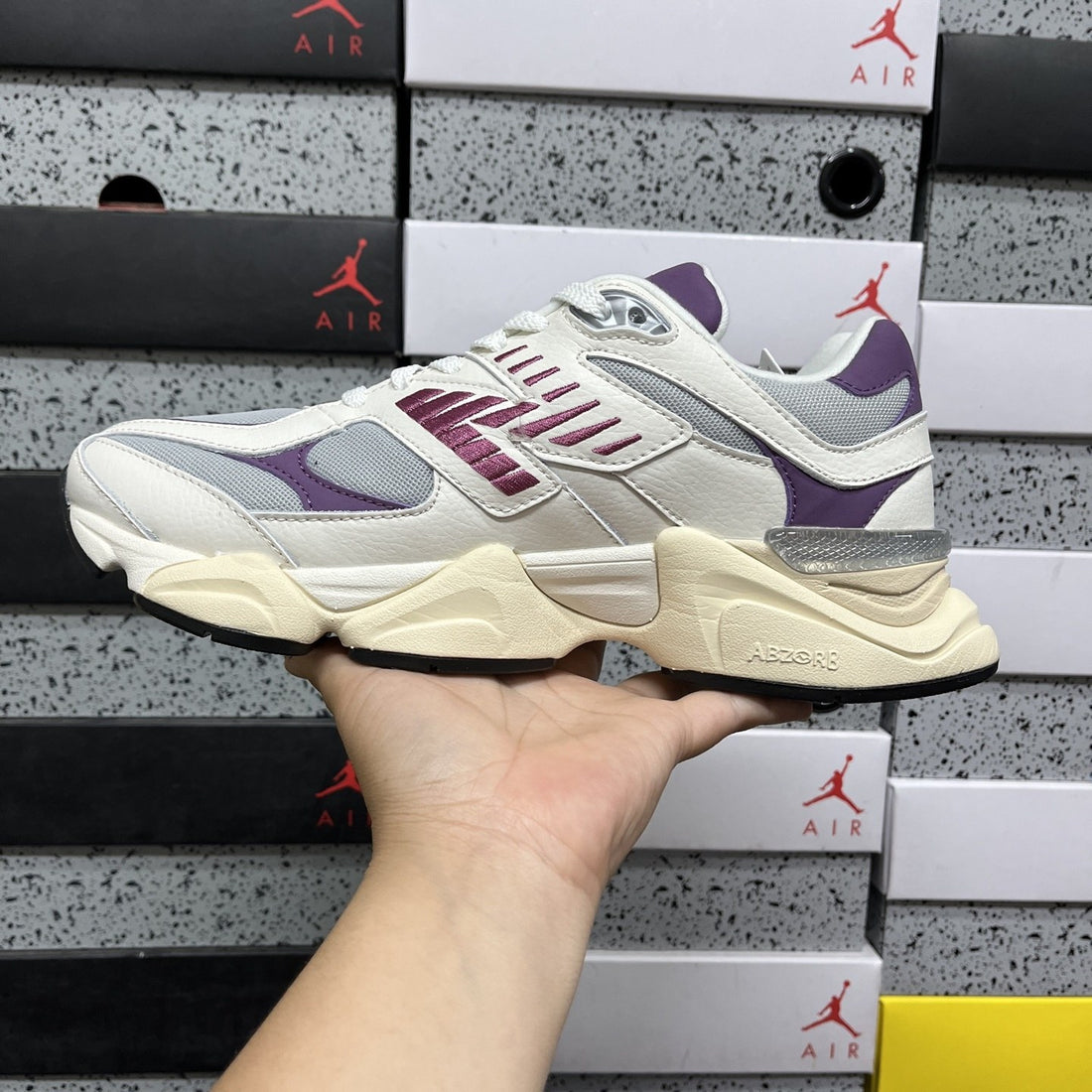 NB 9060 White Purple Burgundy