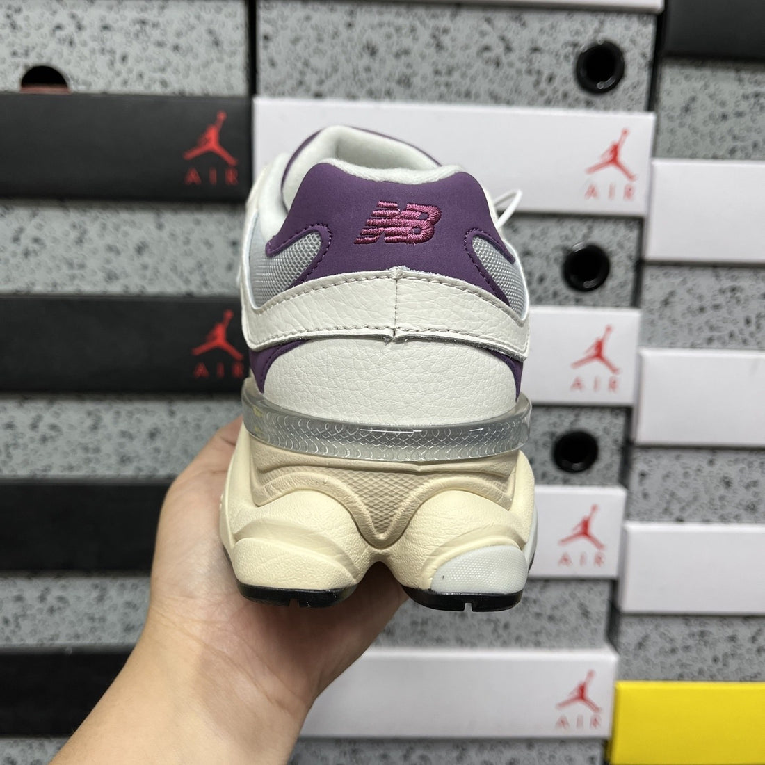 NB 9060 White Purple Burgundy