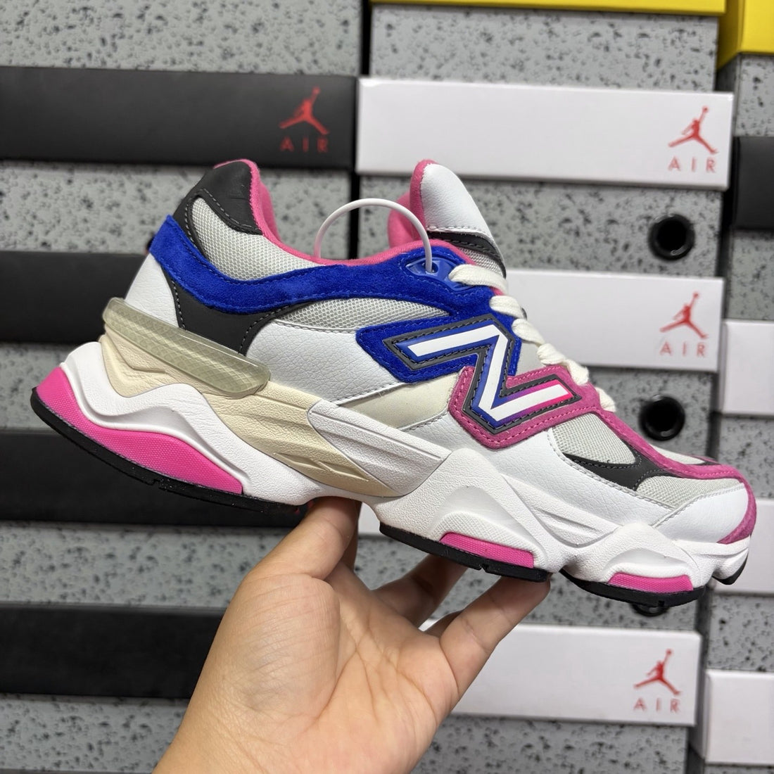 NB 9060 White Royal Magenta