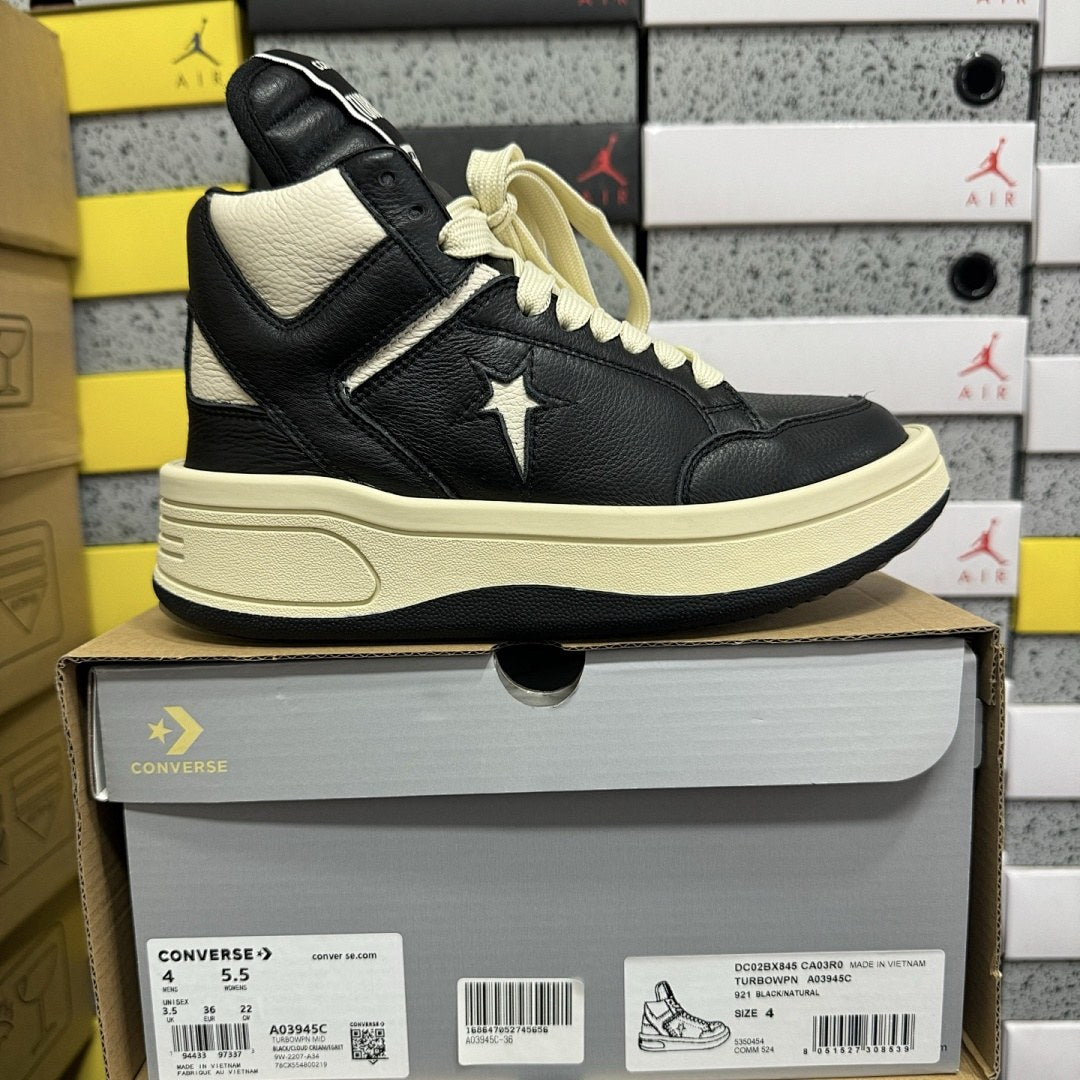 Rick Owens Converse Turbowpn Black White