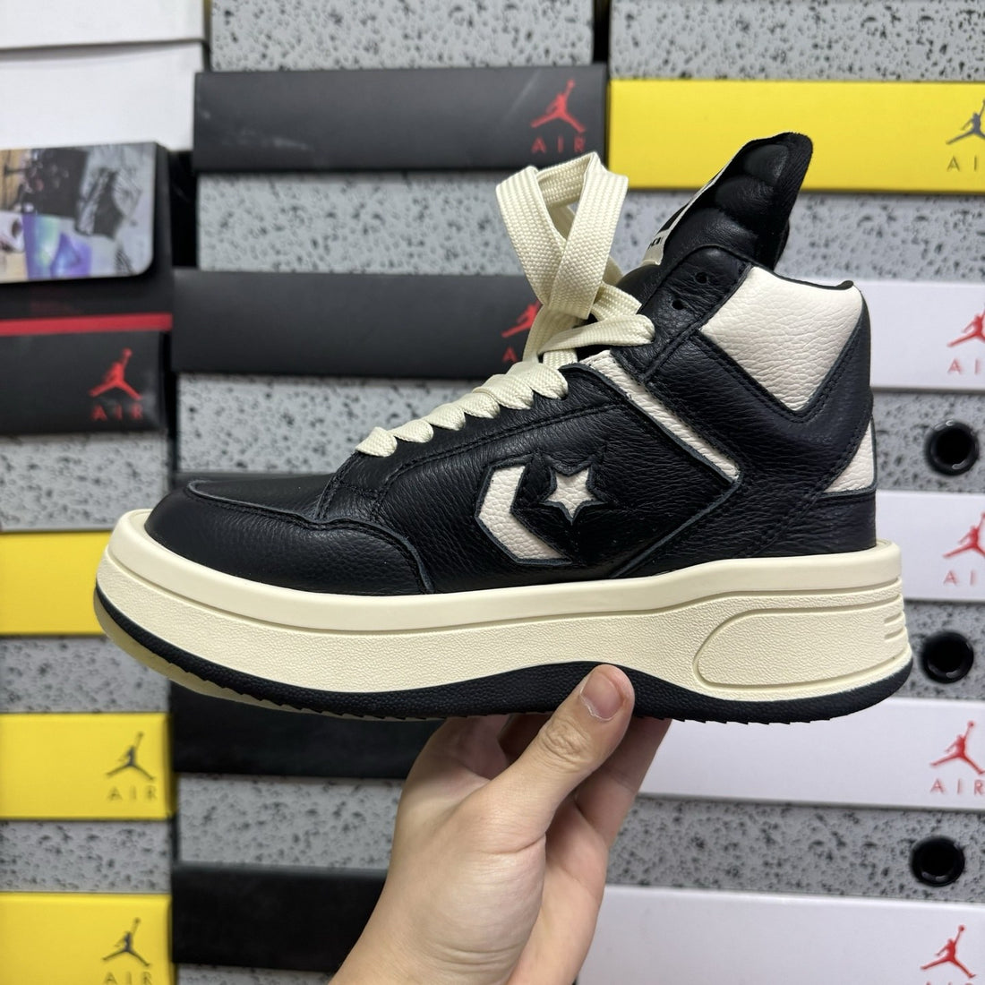 Rick Owens Converse Turbowpn Black White