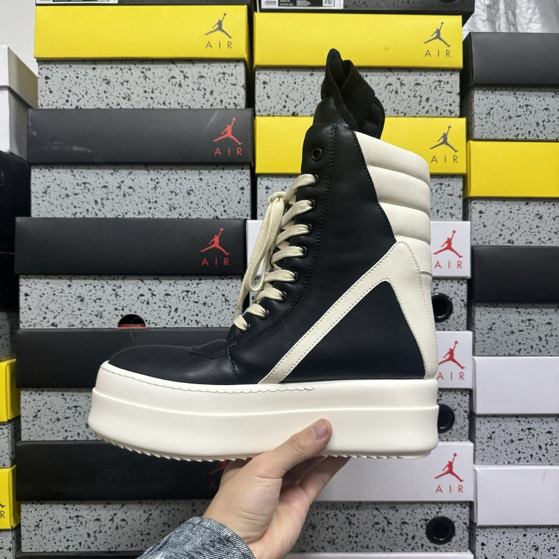 Rick Owens Geobasket Black Milk