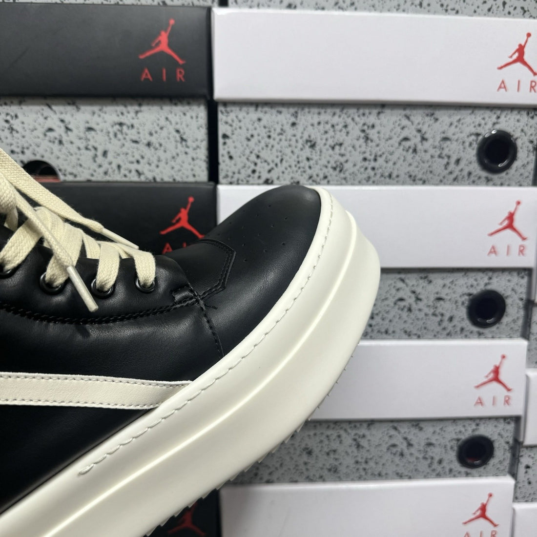 Rick Owens Geobasket Black Milk