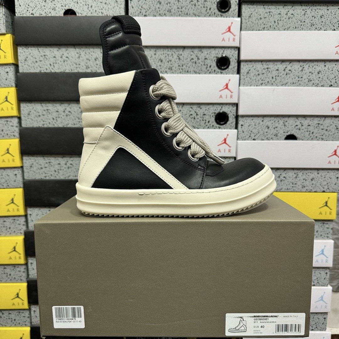 Rick Owens Geobasket Black White Classic