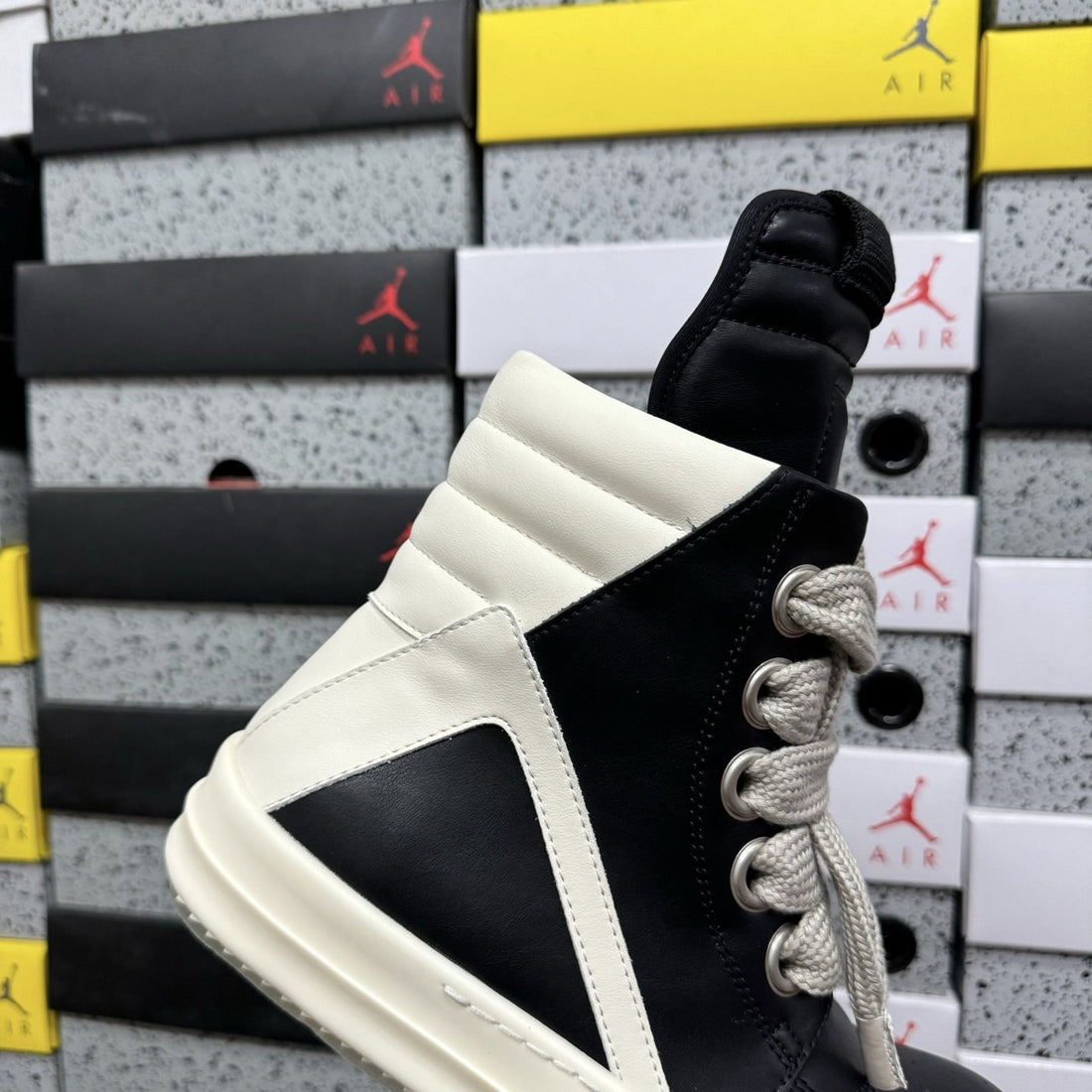 Rick Owens Geobasket Black White Classic