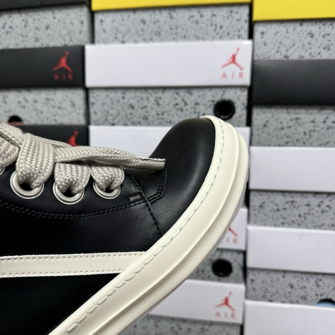 Rick Owens Geobasket Black White Classic