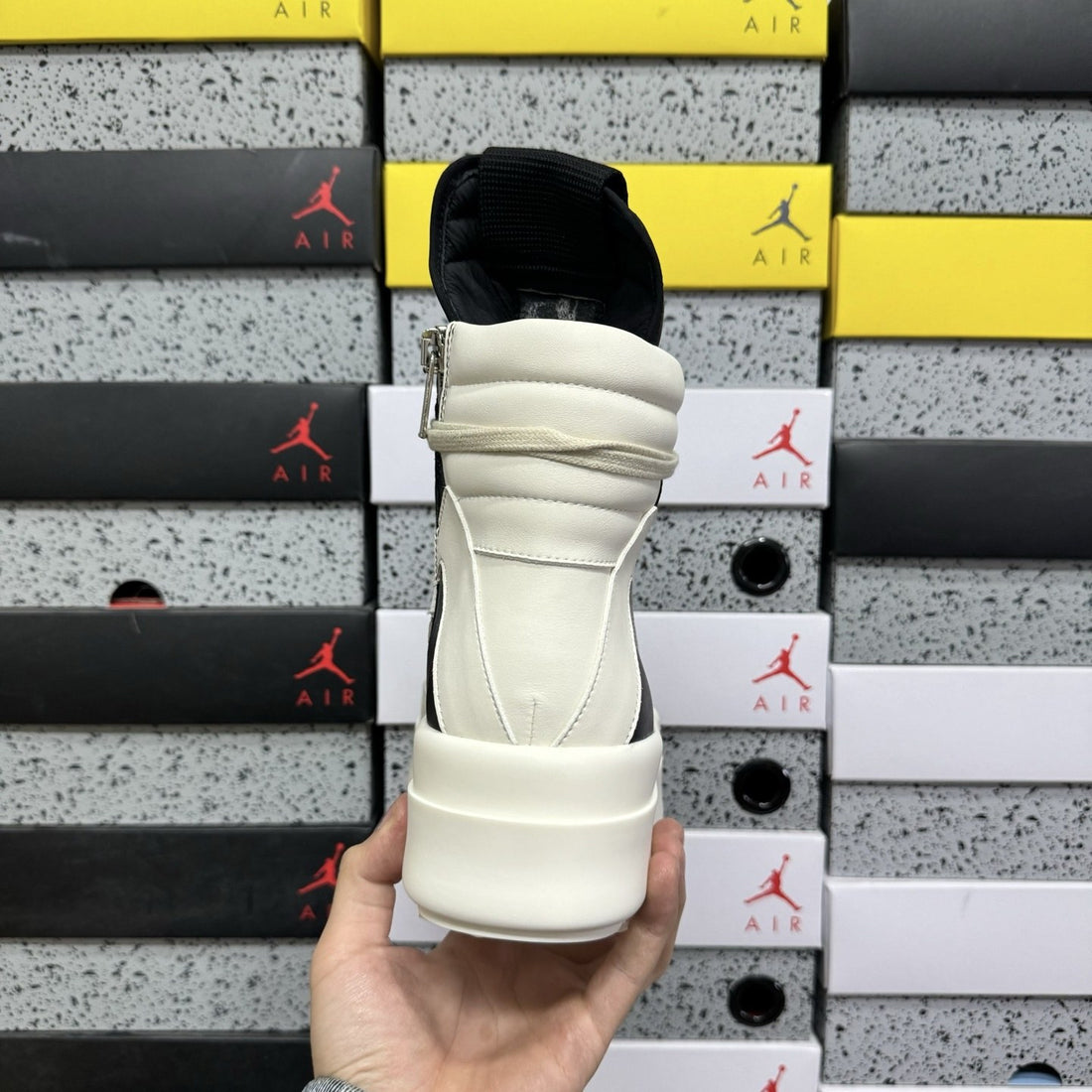 Rick Owens Geobasket Bumper Black White