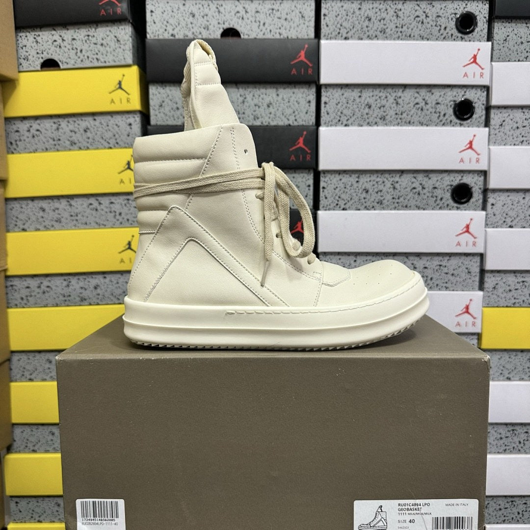 Rick Owens Geobasket Milk Big Lace