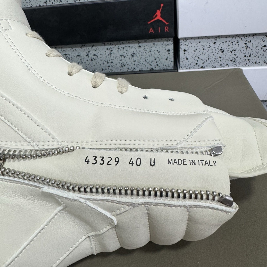 Rick Owens Geobasket Milk Big Lace