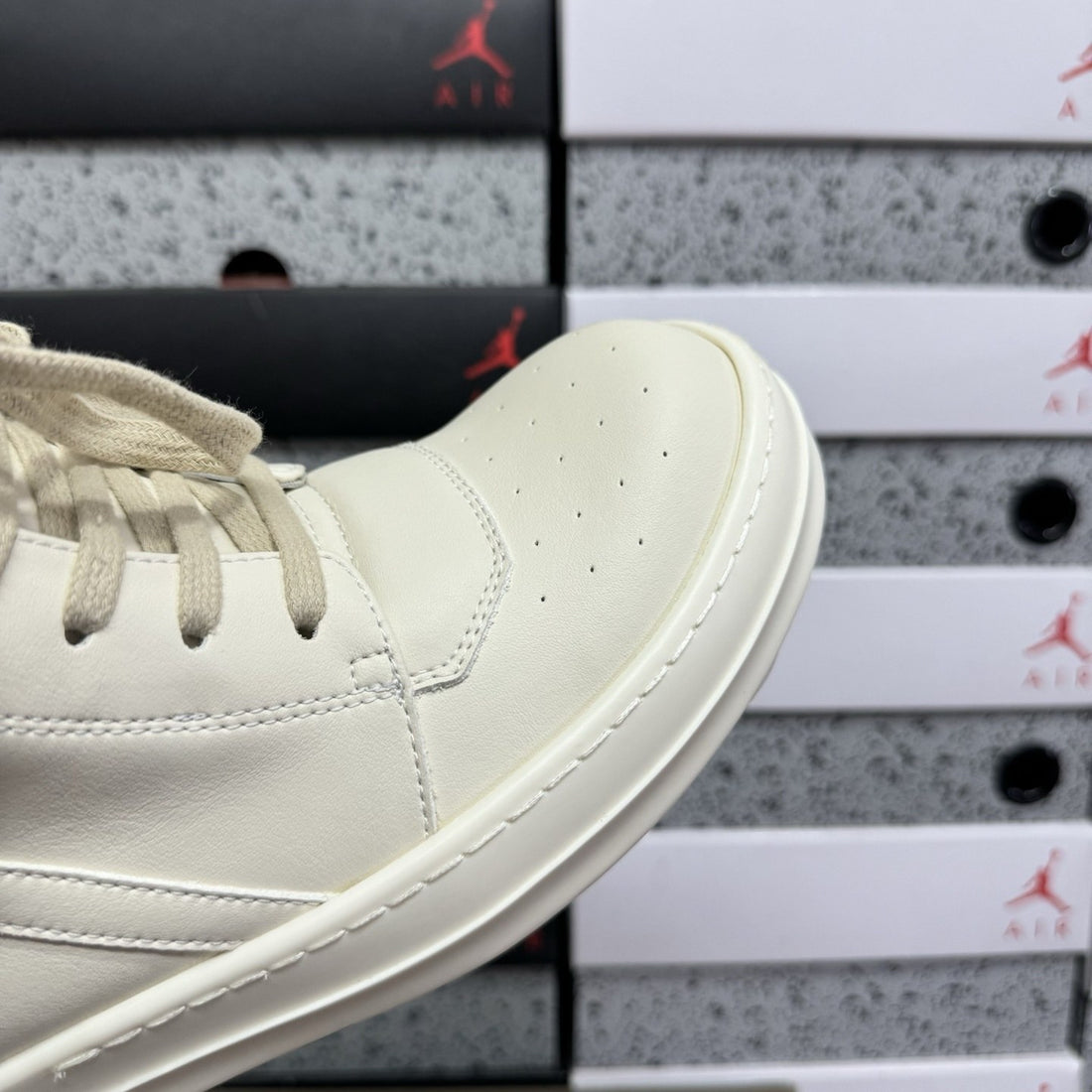 Rick Owens Geobasket Milk Big Lace