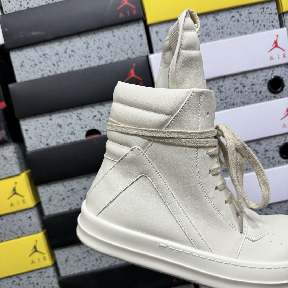 Rick Owens Geobasket Milk Big Lace