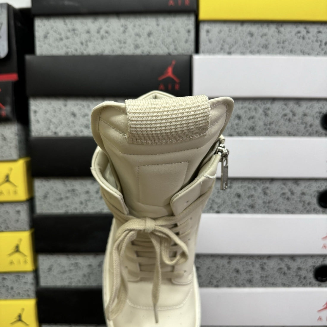 Rick Owens Geobasket Milk Big Lace