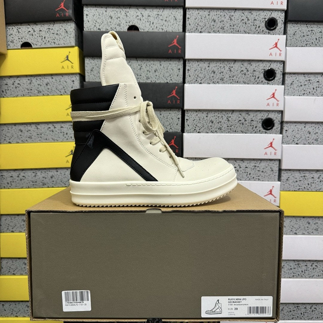 Rick Owens Geobasket Milk Black