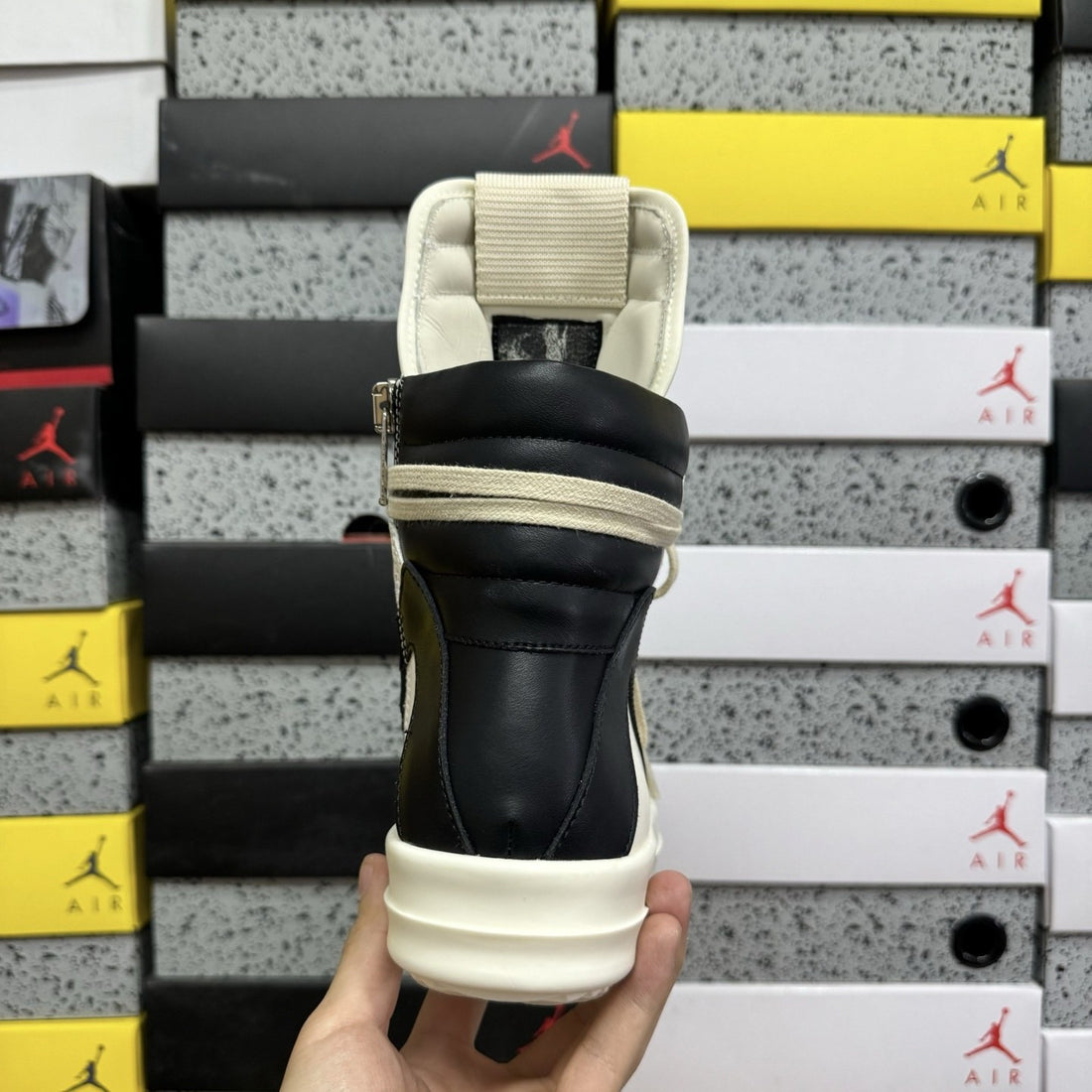 Rick Owens Geobasket Milk Black