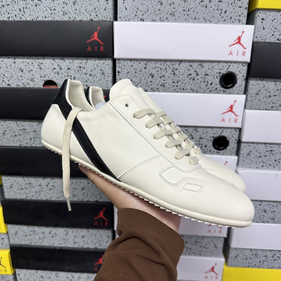 Rick Owens German Trainer White Black Stripe