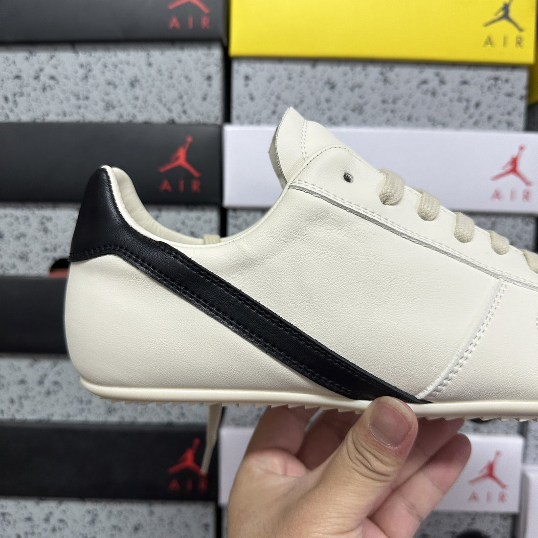 Rick Owens German Trainer White Black Stripe
