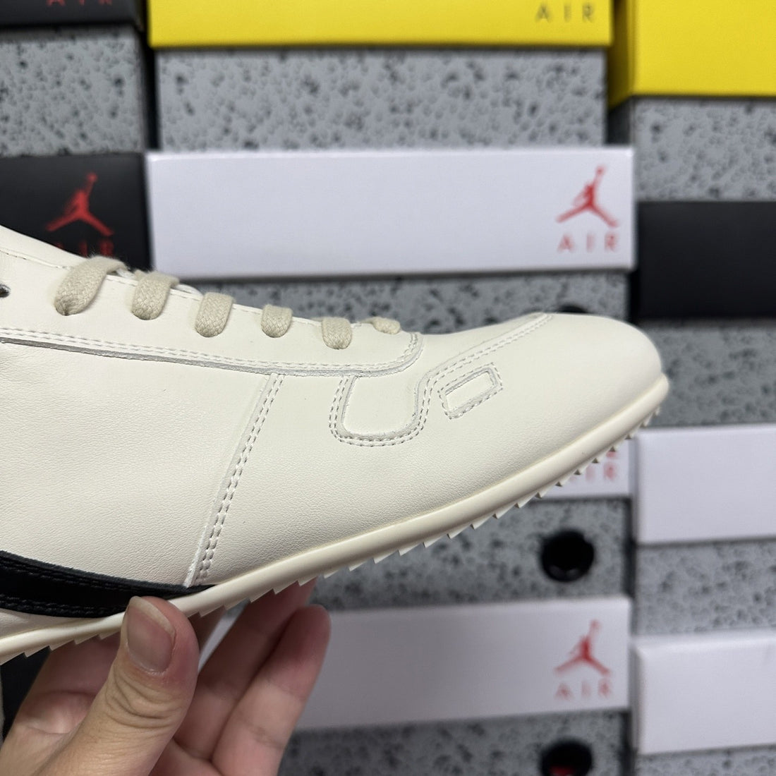 Rick Owens German Trainer White Black Stripe